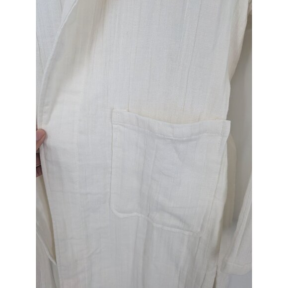 Purecare Dr. Weil Robe Women L/XL Linen Blend Featherweight Front Tie Minimalist - Picture 10 of 15